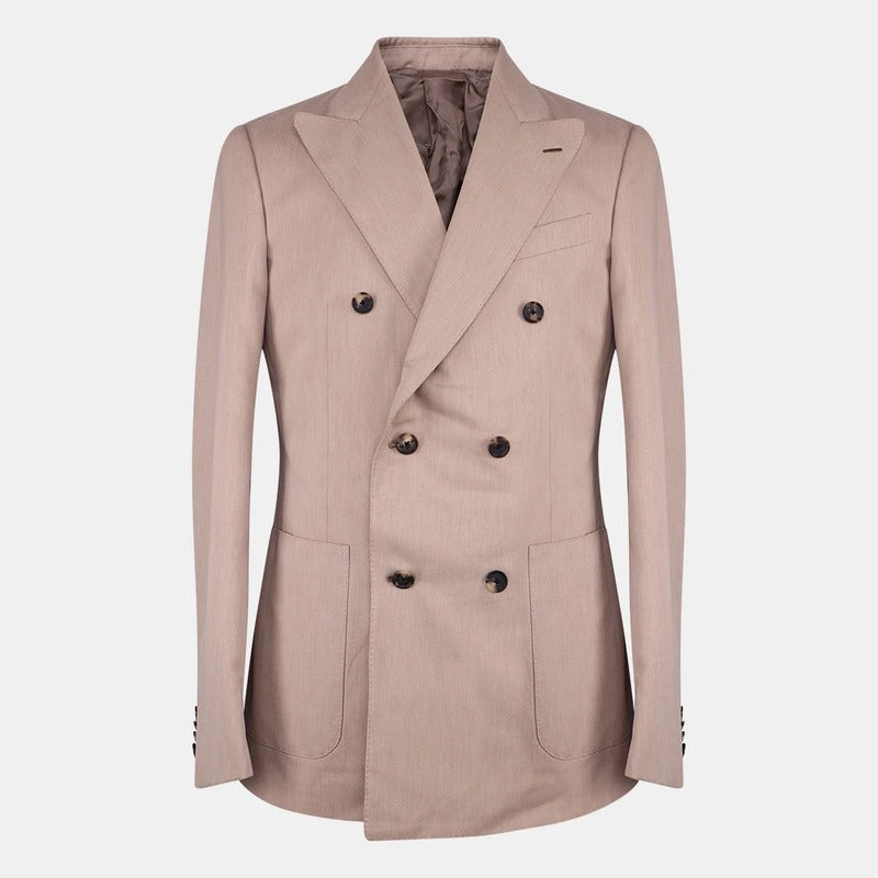 Loro Piana Beige Double Breasted Cashmere Blazer – pre-owned luxury menswear at Sanpetuna