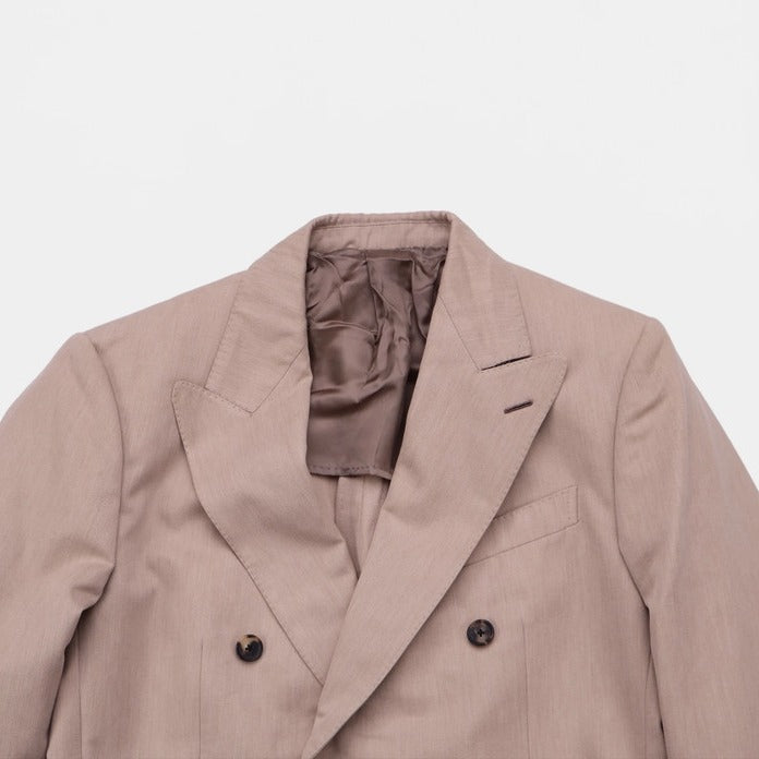 Loro Piana Beige Double Breasted Cashmere Blazer – pre-owned luxury menswear at Sanpetuna