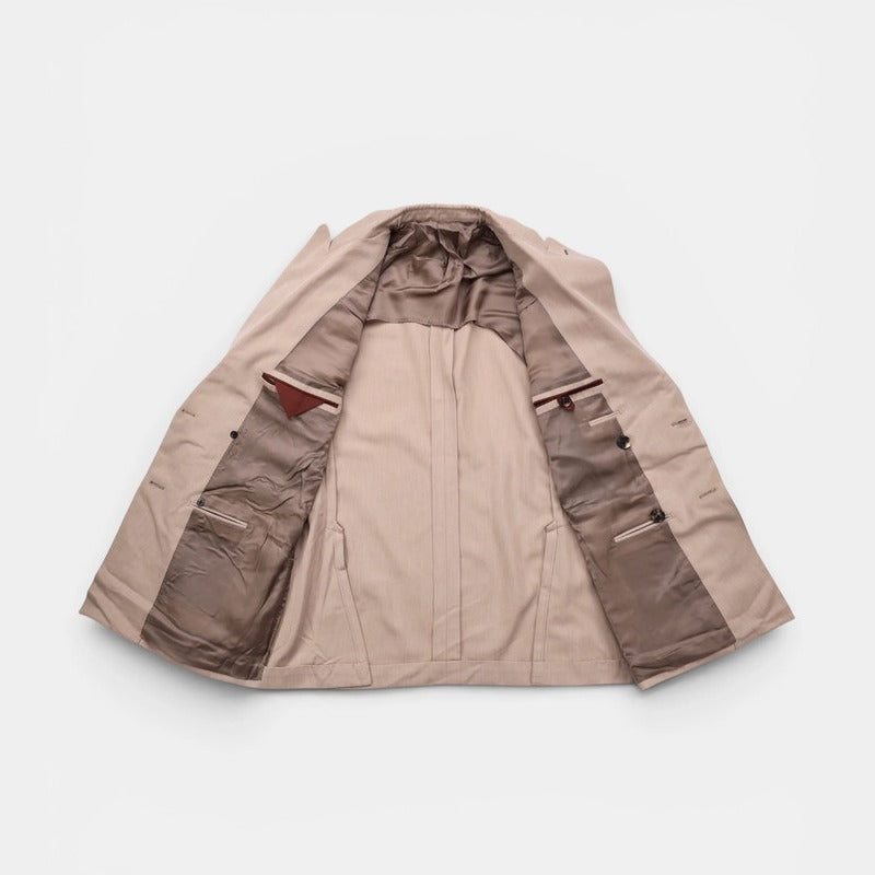 Loro Piana Beige Double Breasted Cashmere Blazer – pre-owned luxury menswear at Sanpetuna