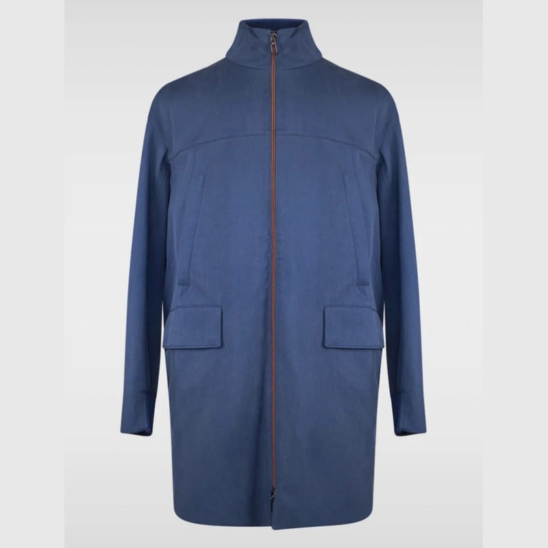 Loro Piana Blue Coniston Silk Parka – pre-owned luxury menswear at Sanpetuna