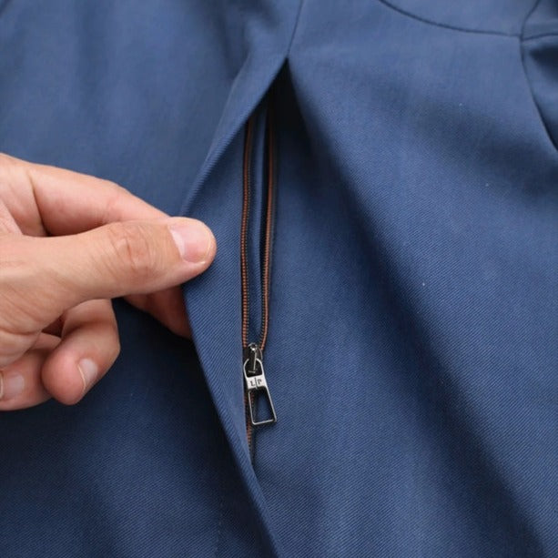 Loro Piana Blue Coniston Silk Parka – pre-owned luxury menswear at Sanpetuna
