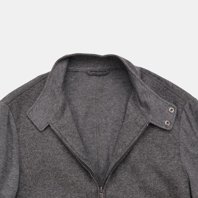 Loro Piana Grey Cashmere Jersey Bomber – pre-owned luxury menswear at Sanpetuna