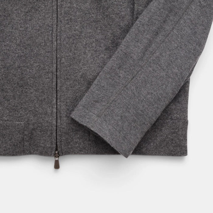 Loro Piana Grey Cashmere Jersey Bomber – pre-owned luxury menswear at Sanpetuna
