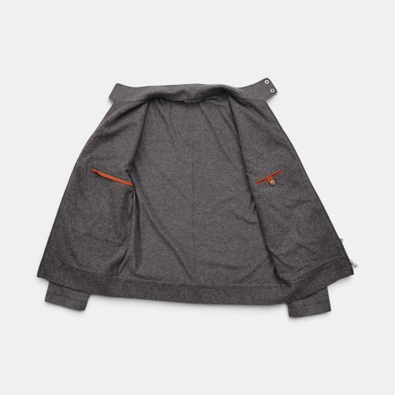 Loro Piana Grey Cashmere Jersey Bomber – pre-owned luxury menswear at Sanpetuna