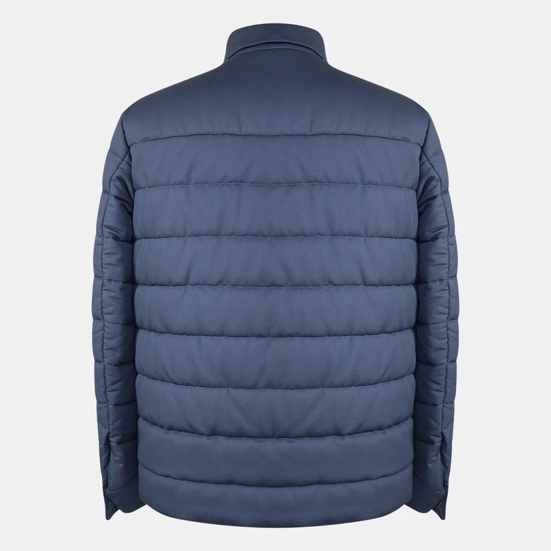 Loro Piana Navy Silk Quilted Overshirt – pre-owned luxury menswear at Sanpetuna