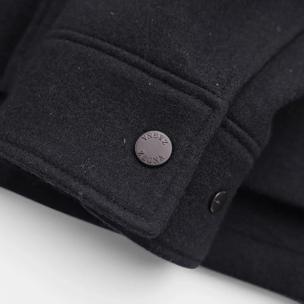 Loro Piana Black Cashmere Wool Chore Jacket – pre-owned luxury menswear at Sanpetuna