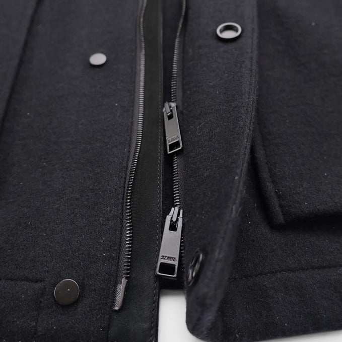 Loro Piana Black Cashmere Wool Chore Jacket – pre-owned luxury menswear at Sanpetuna