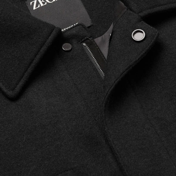 Loro Piana Black Cashmere Wool Chore Jacket – pre-owned luxury menswear at Sanpetuna