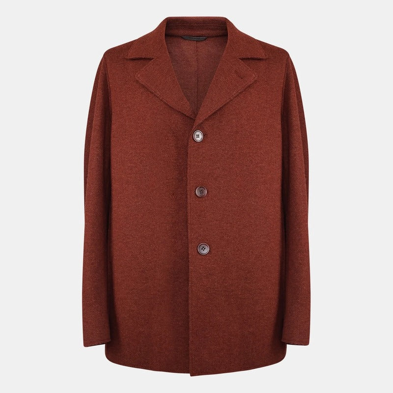 Loro Piana Brown Savile Cashmere Jersey Coat – pre-owned luxury menswear at Sanpetuna