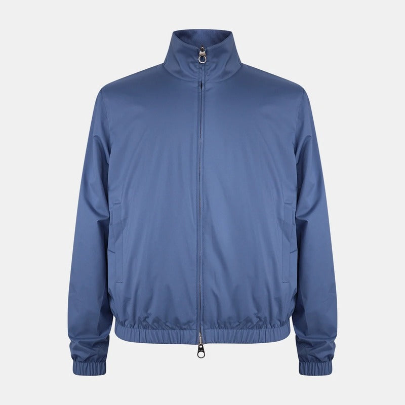 Loro Piana Blue Windmate Cashmere Bomber – pre-owned luxury menswear at Sanpetuna