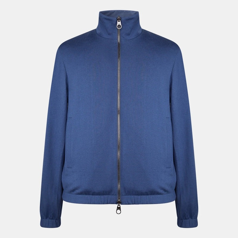 Loro Piana Blue Windmate Cashmere Bomber – pre-owned luxury menswear at Sanpetuna