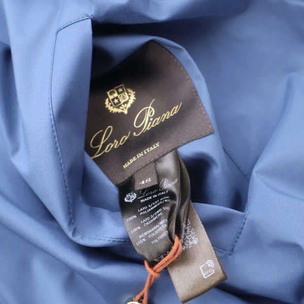 Loro Piana Blue Windmate Cashmere Bomber – pre-owned luxury menswear at Sanpetuna