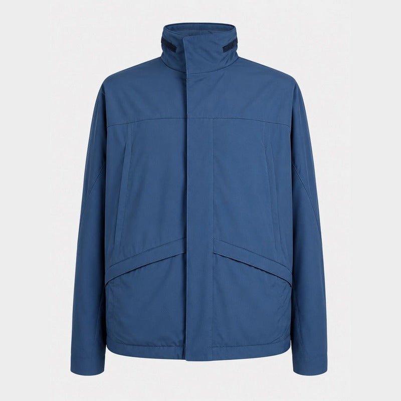 Loro Piana Blue Lanbrooke Wool Bomber – pre-owned luxury menswear at Sanpetuna