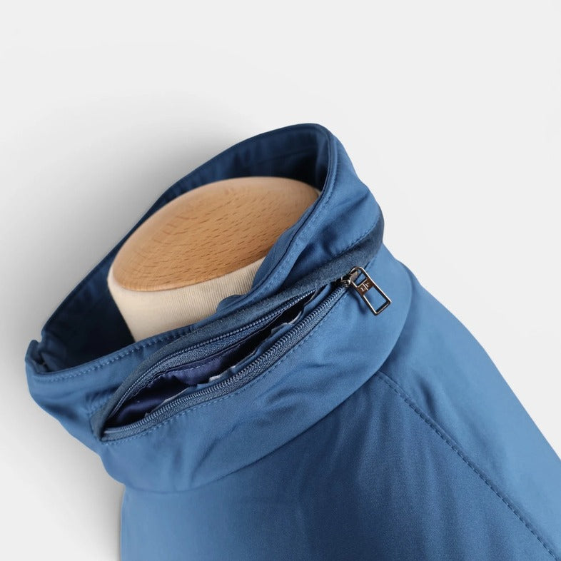 Loro Piana Blue Lanbrooke Wool Bomber – pre-owned luxury menswear at Sanpetuna