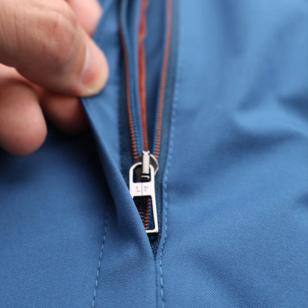 Loro Piana Blue Lanbrooke Wool Bomber – pre-owned luxury menswear at Sanpetuna