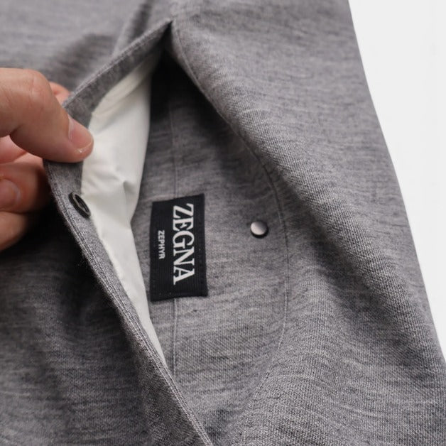 Loro Piana White/Grey Brezza Cashmere Reversible Blouson – pre-owned luxury menswear at Sanpetuna