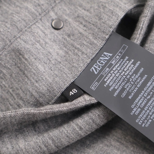 Loro Piana White/Grey Brezza Cashmere Reversible Blouson – pre-owned luxury menswear at Sanpetuna