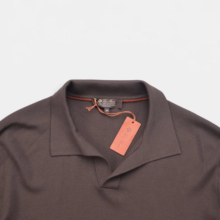 Loro Piana Brown Empire Gift of Kings Wool Polo – pre-owned luxury menswear at Sanpetuna