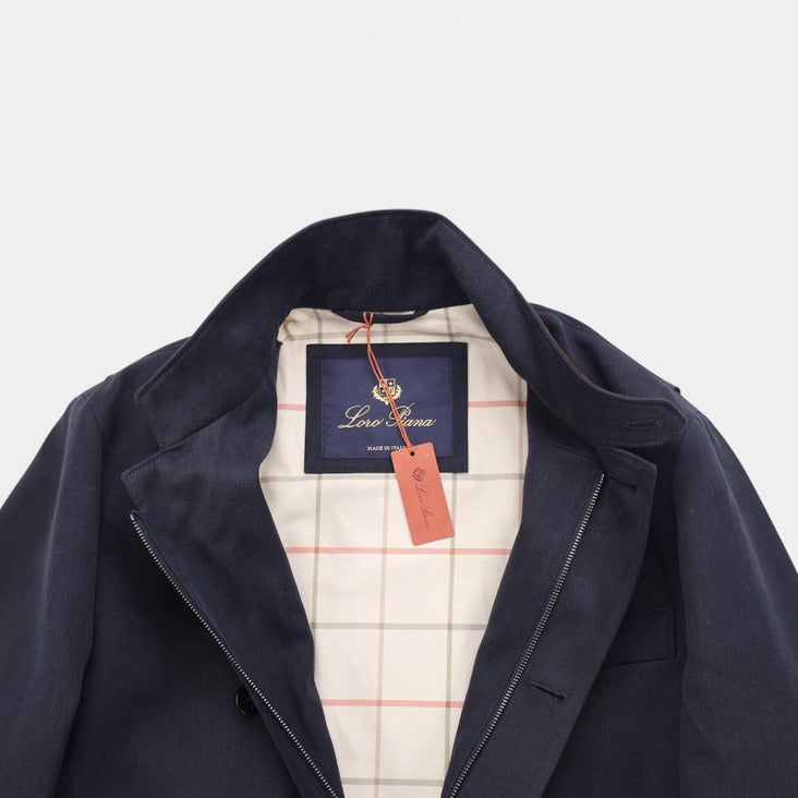 Loro Piana Navy Roadster Floral Linen Jacket – pre-owned luxury menswear at Sanpetuna