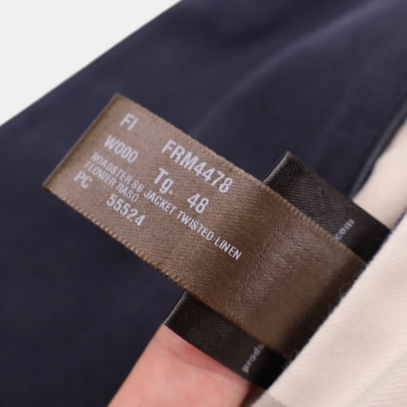 Loro Piana Navy Roadster Floral Linen Jacket – pre-owned luxury menswear at Sanpetuna