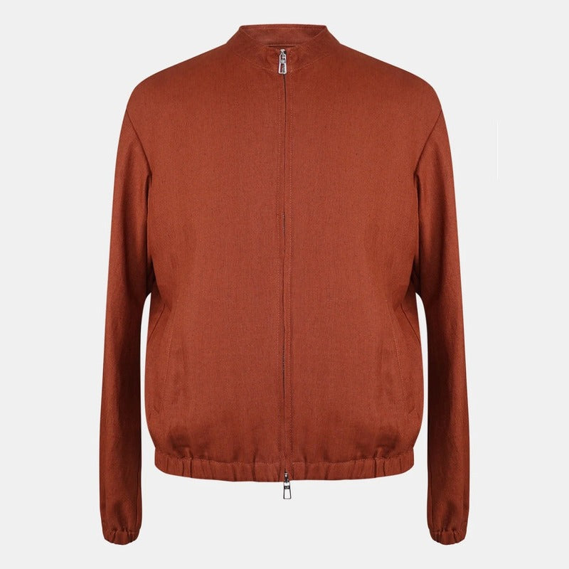 Loro Piana Brown Ohiraki Linen Blouson – pre-owned luxury menswear at Sanpetuna