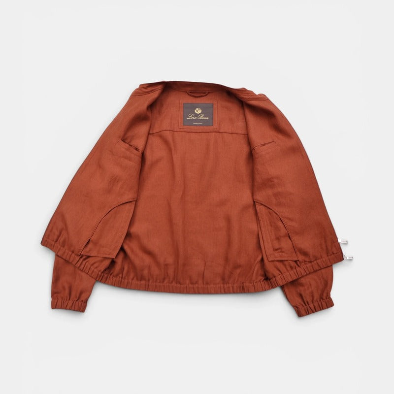 Loro Piana Brown Ohiraki Linen Blouson – pre-owned luxury menswear at Sanpetuna