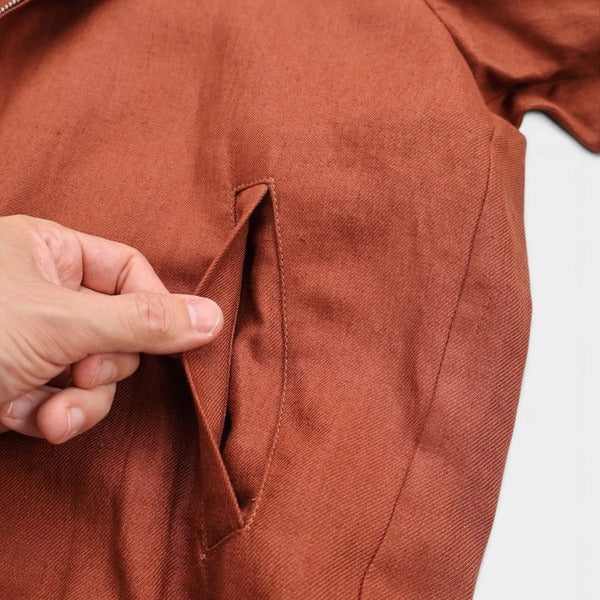 Loro Piana Brown Ohiraki Linen Blouson – pre-owned luxury menswear at Sanpetuna