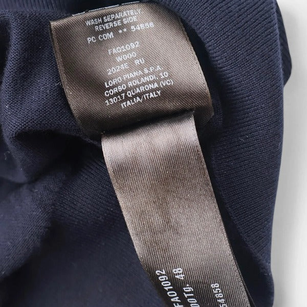 Loro Piana Navy Gift of Kings Wool Long-Sleeve Polo – pre-owned luxury menswear at Sanpetuna