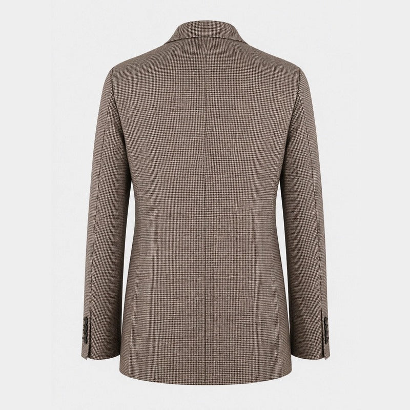 Loro Piana Beige/Brown Houndstooth Cashmere Jacket – pre-owned luxury menswear at Sanpetuna