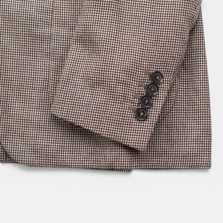 Loro Piana Beige/Brown Houndstooth Cashmere Jacket – pre-owned luxury menswear at Sanpetuna