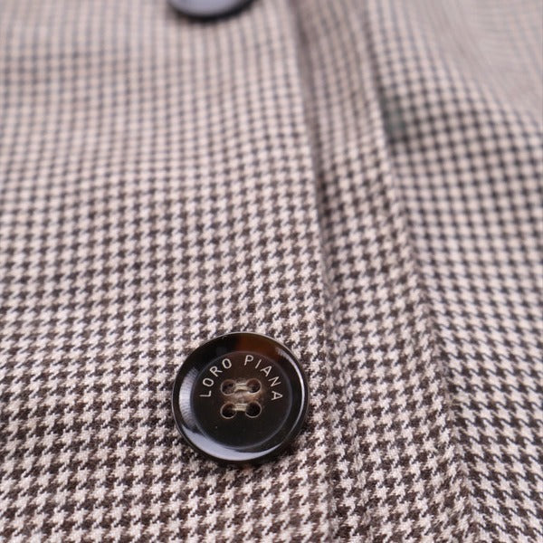 Loro Piana Beige/Brown Houndstooth Cashmere Jacket – pre-owned luxury menswear at Sanpetuna