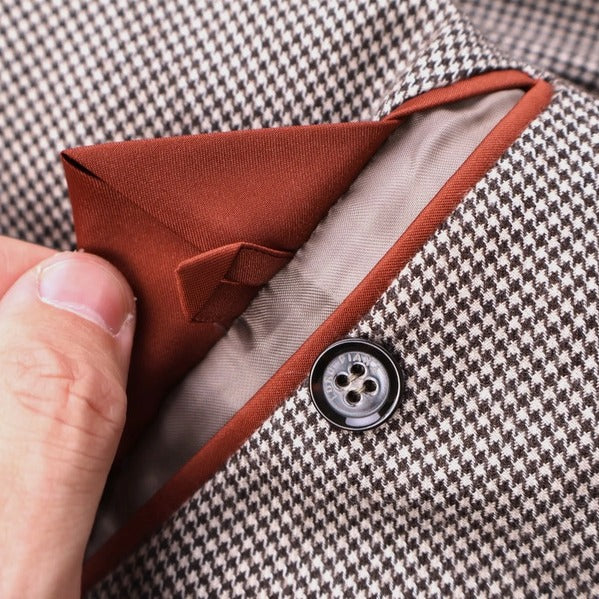 Loro Piana Beige/Brown Houndstooth Cashmere Jacket – pre-owned luxury menswear at Sanpetuna