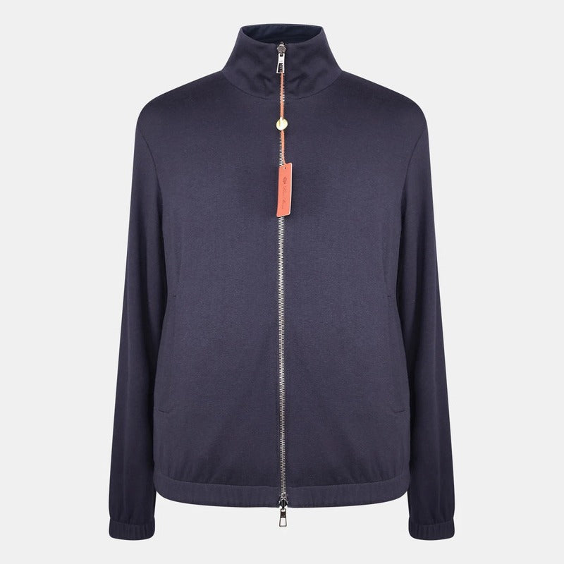 Loro Piana Navy Windmate Cashmere Bomber – pre-owned luxury menswear at Sanpetuna