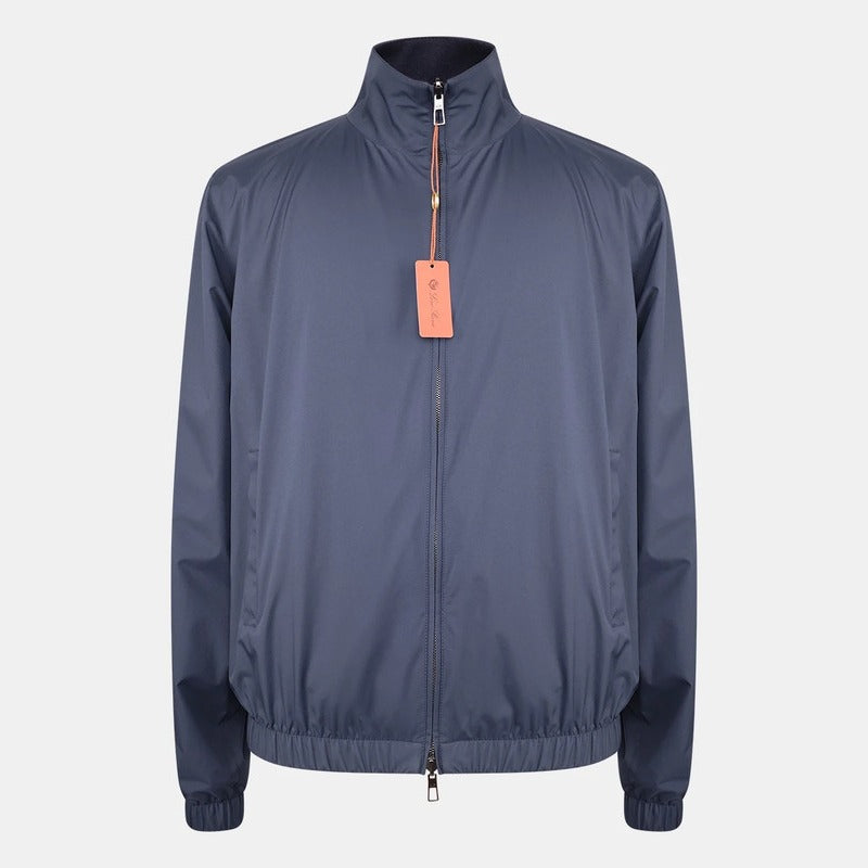 Loro Piana Navy Windmate Cashmere Bomber – pre-owned luxury menswear at Sanpetuna