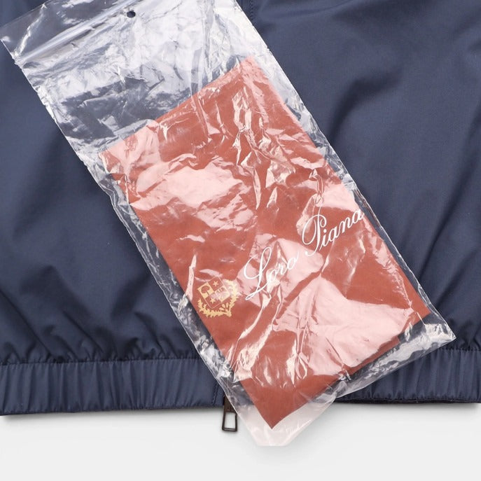 Loro Piana Navy Windmate Cashmere Bomber – pre-owned luxury menswear at Sanpetuna