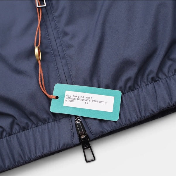 Loro Piana Navy Windmate Cashmere Bomber – pre-owned luxury menswear at Sanpetuna