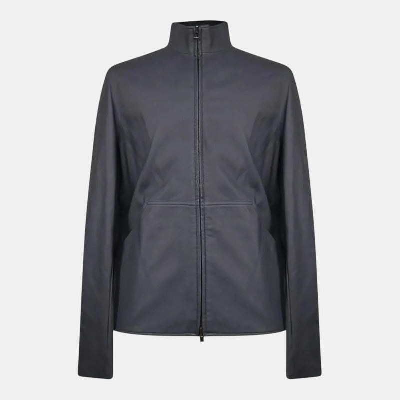 Loro Piana Black/Grey Kidskin Leather Reversible Bomber – pre-owned luxury menswear at Sanpetuna