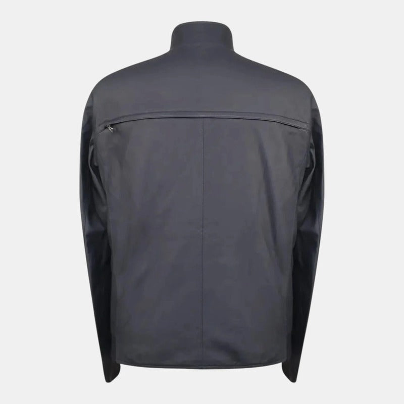 Loro Piana Black/Grey Kidskin Leather Reversible Bomber – pre-owned luxury menswear at Sanpetuna