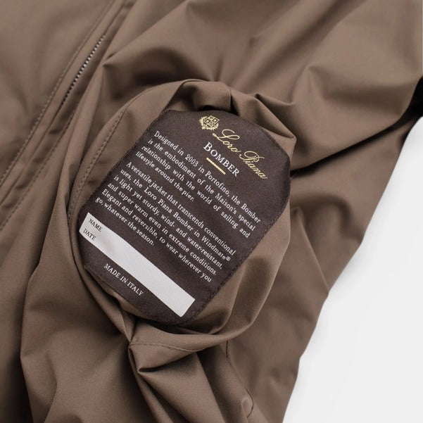 Loro Piana Brown Windmate Cashmere Bomber – pre-owned luxury menswear at Sanpetuna