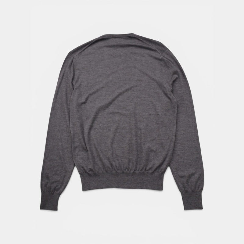 Loro Piana Grey Iconic Gift of Kings Wool Crewneck – pre-owned luxury menswear at Sanpetuna