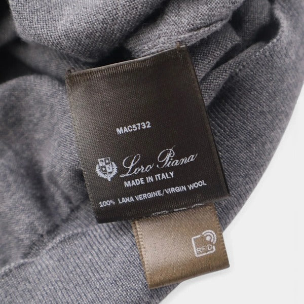 Loro Piana Grey Iconic Gift of Kings Wool Crewneck – pre-owned luxury menswear at Sanpetuna