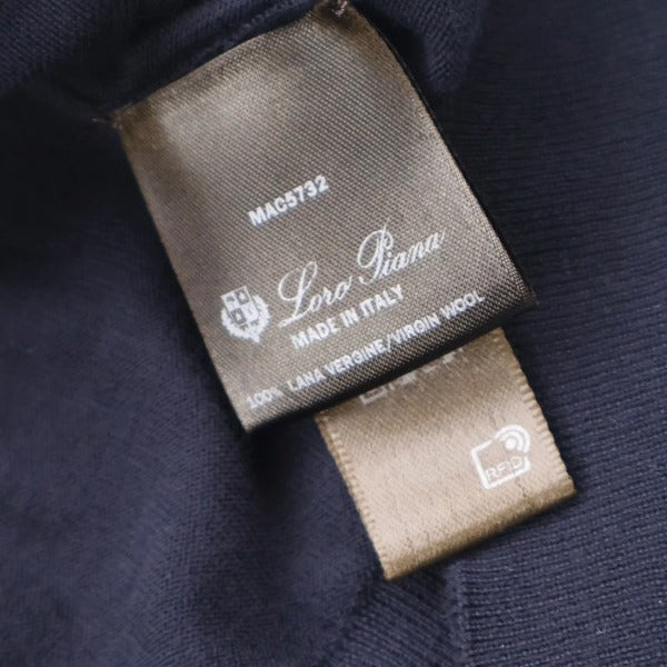Loro Piana Navy Iconic Gift of Kings Wool Polo – pre-owned luxury menswear at Sanpetuna