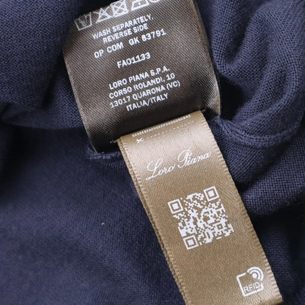 Loro Piana Navy Iconic Gift of Kings Wool Polo – pre-owned luxury menswear at Sanpetuna