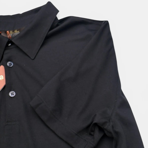 Loro Piana Black Como Gift of Kings Wool Polo – pre-owned luxury menswear at Sanpetuna