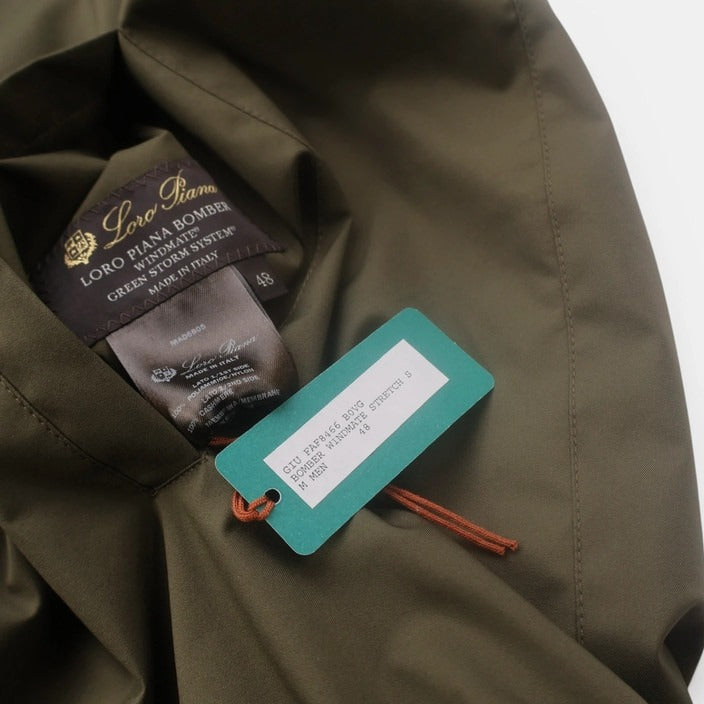 Loro Piana Green/Grey Windmate Cashmere Reversible Bomber – pre-owned luxury menswear at Sanpetuna