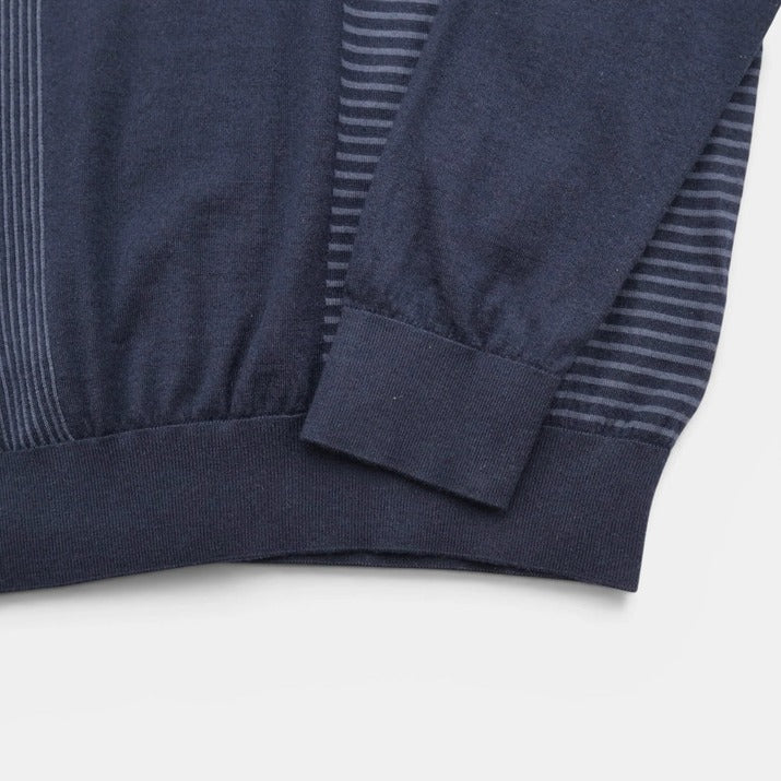 Loro Piana Navy Gift of Kings Wool Sweater – pre-owned luxury menswear at Sanpetuna