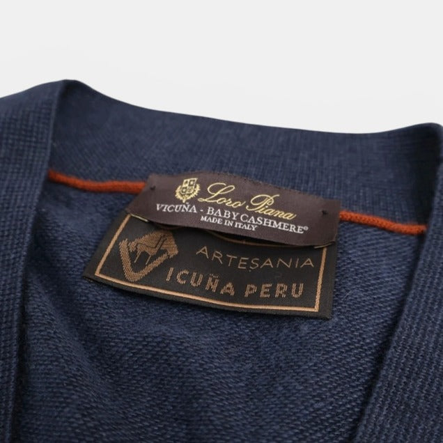 Loro Piana Navy Vicuña Cardigan – pre-owned luxury menswear at Sanpetuna