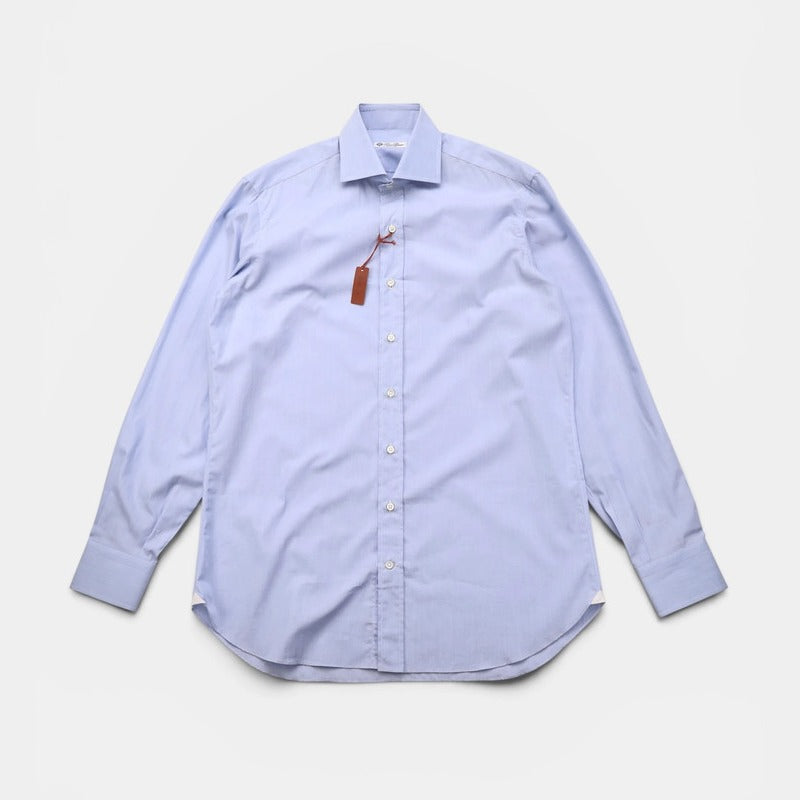 Loro Piana Blue Classic Cotton Shirt – pre-owned luxury menswear at Sanpetuna