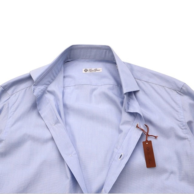 Loro Piana Blue Classic Cotton Shirt – pre-owned luxury menswear at Sanpetuna