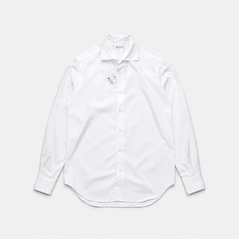 Loro Piana White Classic Cotton Shirt – pre-owned luxury menswear at Sanpetuna